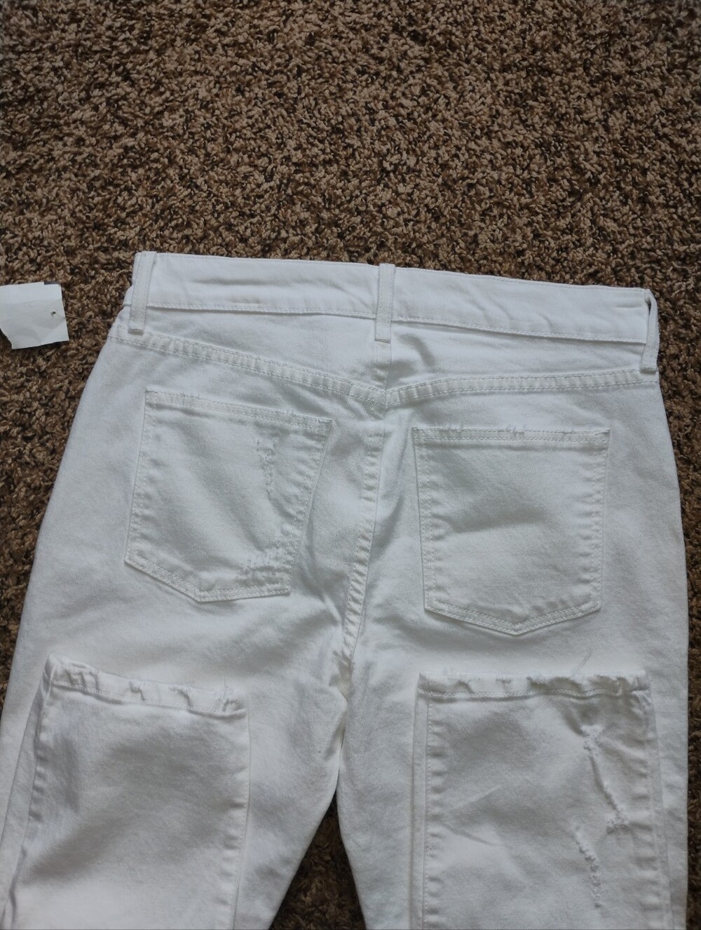 New PISTOLA Rare Dept Store Sample White Distressed Straight Leg Jeans Size 4 - Picture 12 of 12
